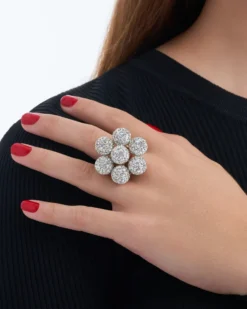 Bijou Brigitte Statement-Ringe|Ringe Gold>Ring - Flower Sparkle gold, silber