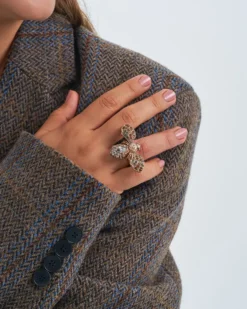 Bijou Brigitte Statement-Ringe>Ring - Flying Shimmer braun