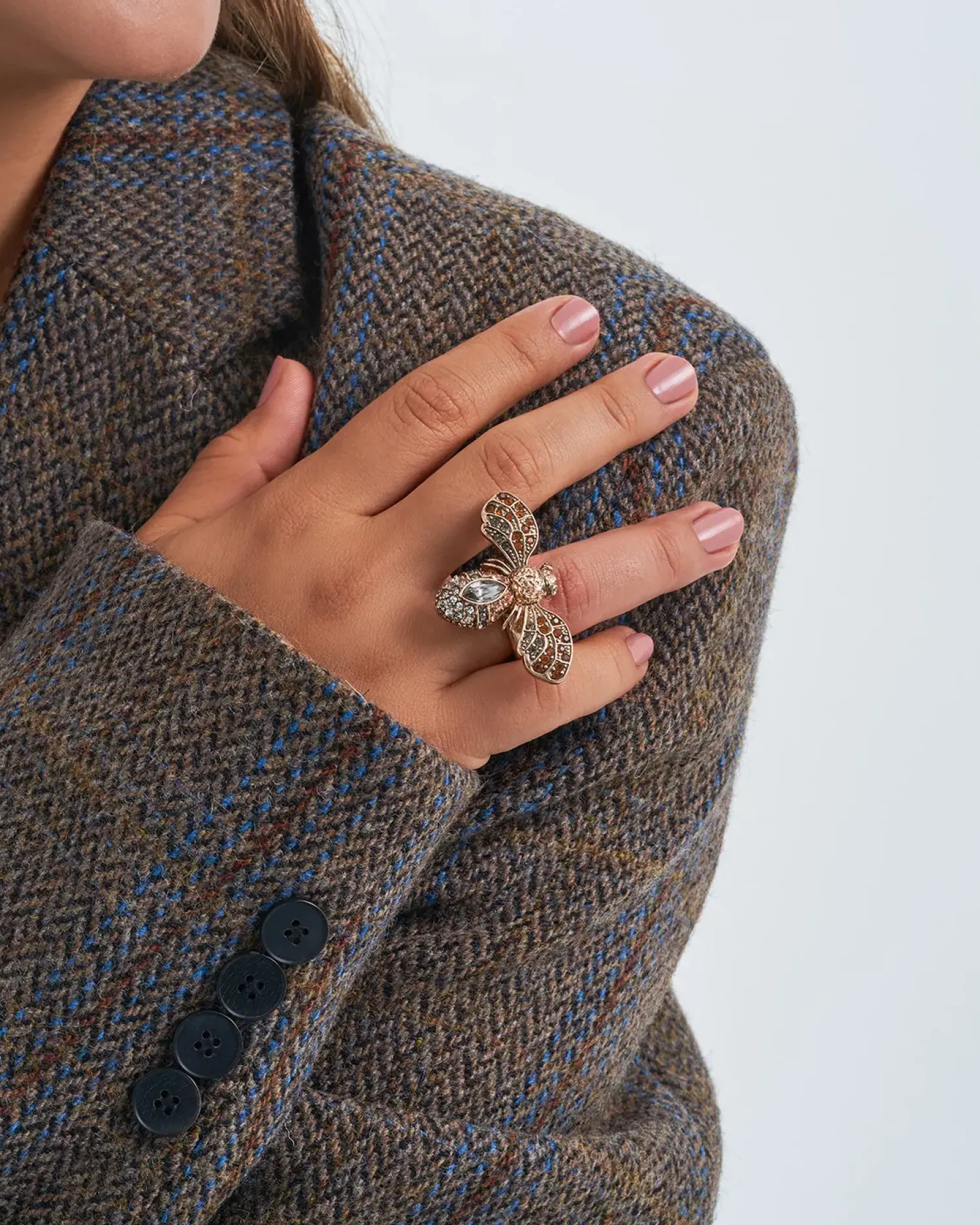 Bijou Brigitte Statement-Ringe>Ring - Flying Shimmer braun