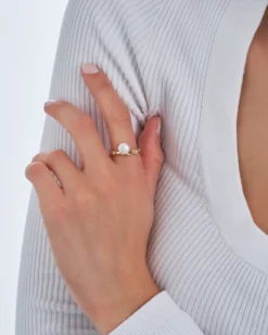Bijou Brigitte Ringe Gold>Ring - Fresh Pearl gold