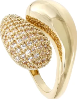 Bijou Brigitte Statement-Ringe|Ringe Gold>Ring - Glitter Curve gold