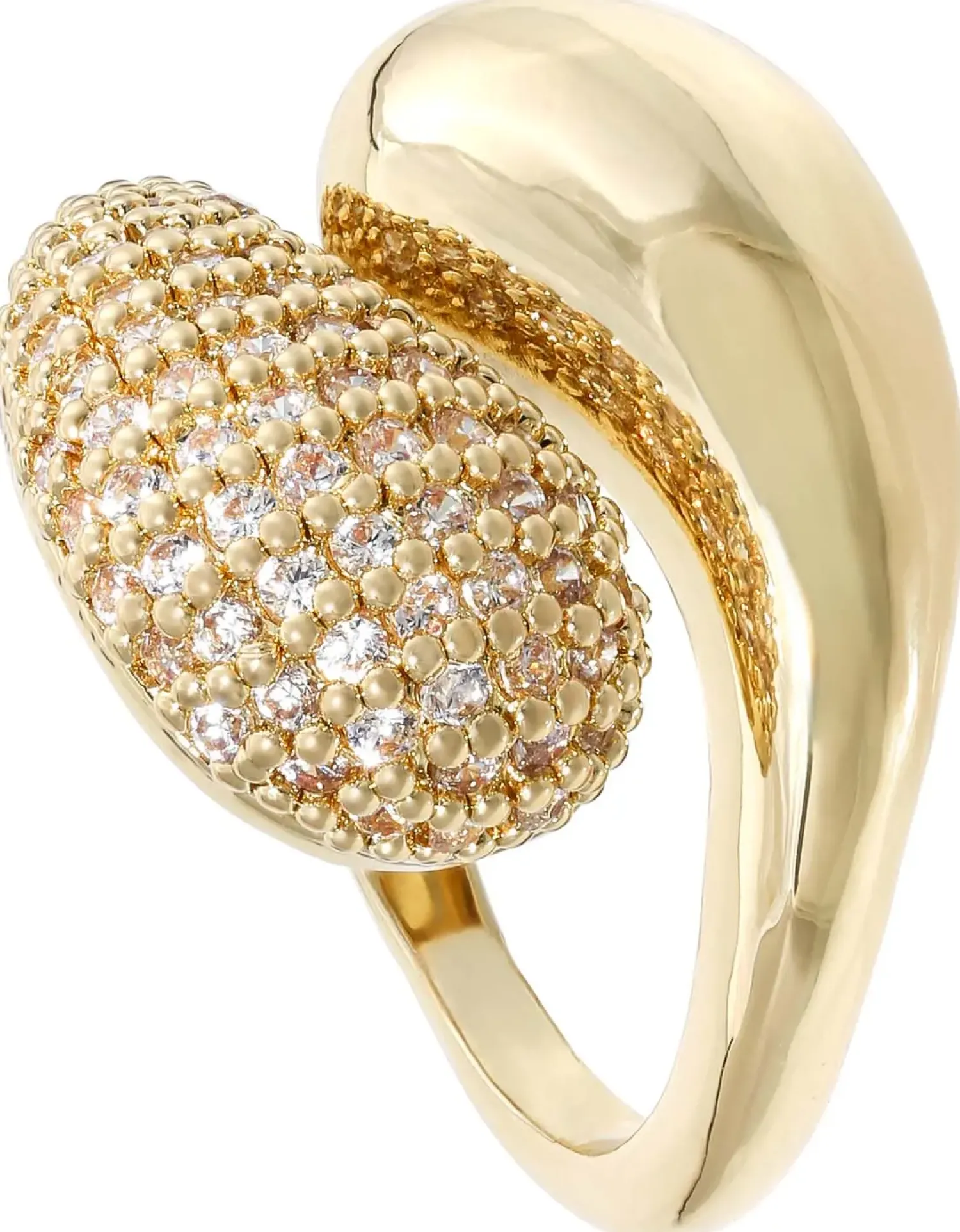 Bijou Brigitte Statement-Ringe|Ringe Gold>Ring - Glitter Curve gold