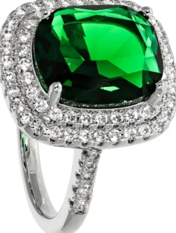 Bijou Brigitte Statement-Ringe>Ring - Glowy Emerald grün, silber