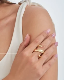 Bijou Brigitte Statement-Ringe|Ringe Gold>Ring - en Swirl gold