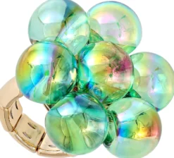 Bijou Brigitte Statement-Ringe|Pastellschmuck>Ring - Green Bubbles grün