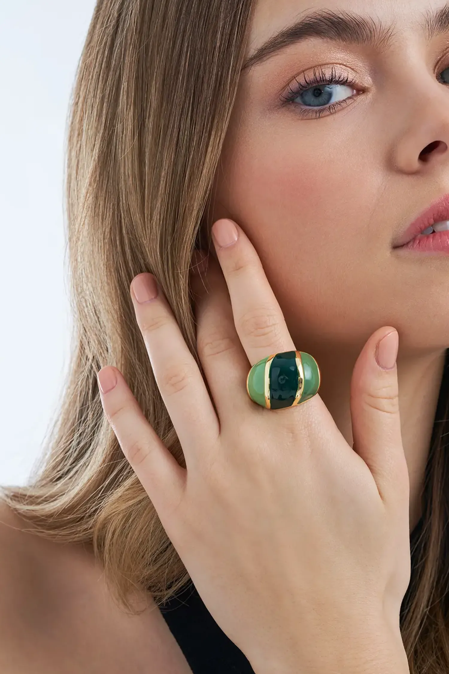 Bijou Brigitte Statement-Ringe>Ring - Green Dome grün