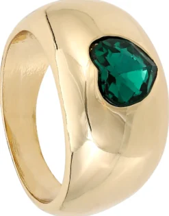 Bijou Brigitte Statement-Ringe|Ringe Gold>Ring - Green Heart gold, grün