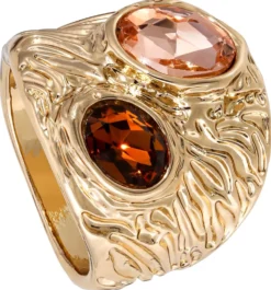 Bijou Brigitte Ringe Gold>Ring - Hammered Rhinestone braun, gold