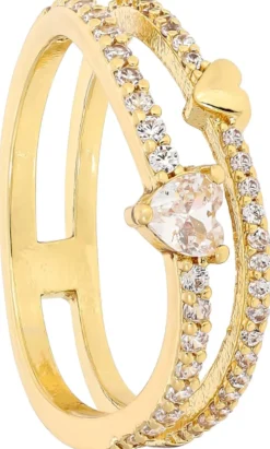 Bijou Brigitte Ringe Mit Steinen|Ringe Gold>Ring - Heart Duo gold