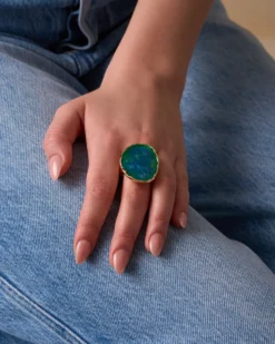 Bijou Brigitte Statement-Ringe|Ringe Gold>Ring - Magical Pond gold, blau, grün