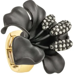 Bijou Brigitte Statement-Ringe|Blumenschmuck>Ring - Oblivion Flower schwarz