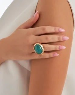 Bijou Brigitte Statement-Ringe|Ringe Gold>Ring - Ocean Shine gold, türkis
