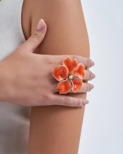 Bijou Brigitte Statement-Ringe|Blumenschmuck>Ring - Aloha orange