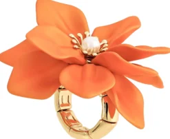 Bijou Brigitte Statement-Ringe|Blumenschmuck>Ring - Blossom orange