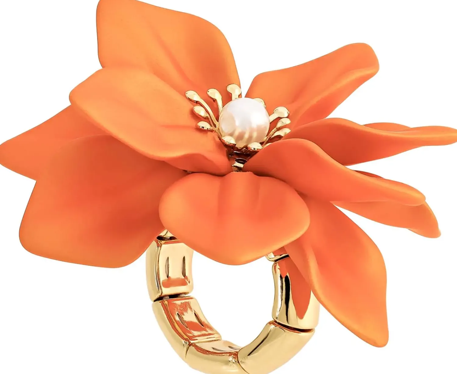 Bijou Brigitte Statement-Ringe|Blumenschmuck>Ring - Blossom orange