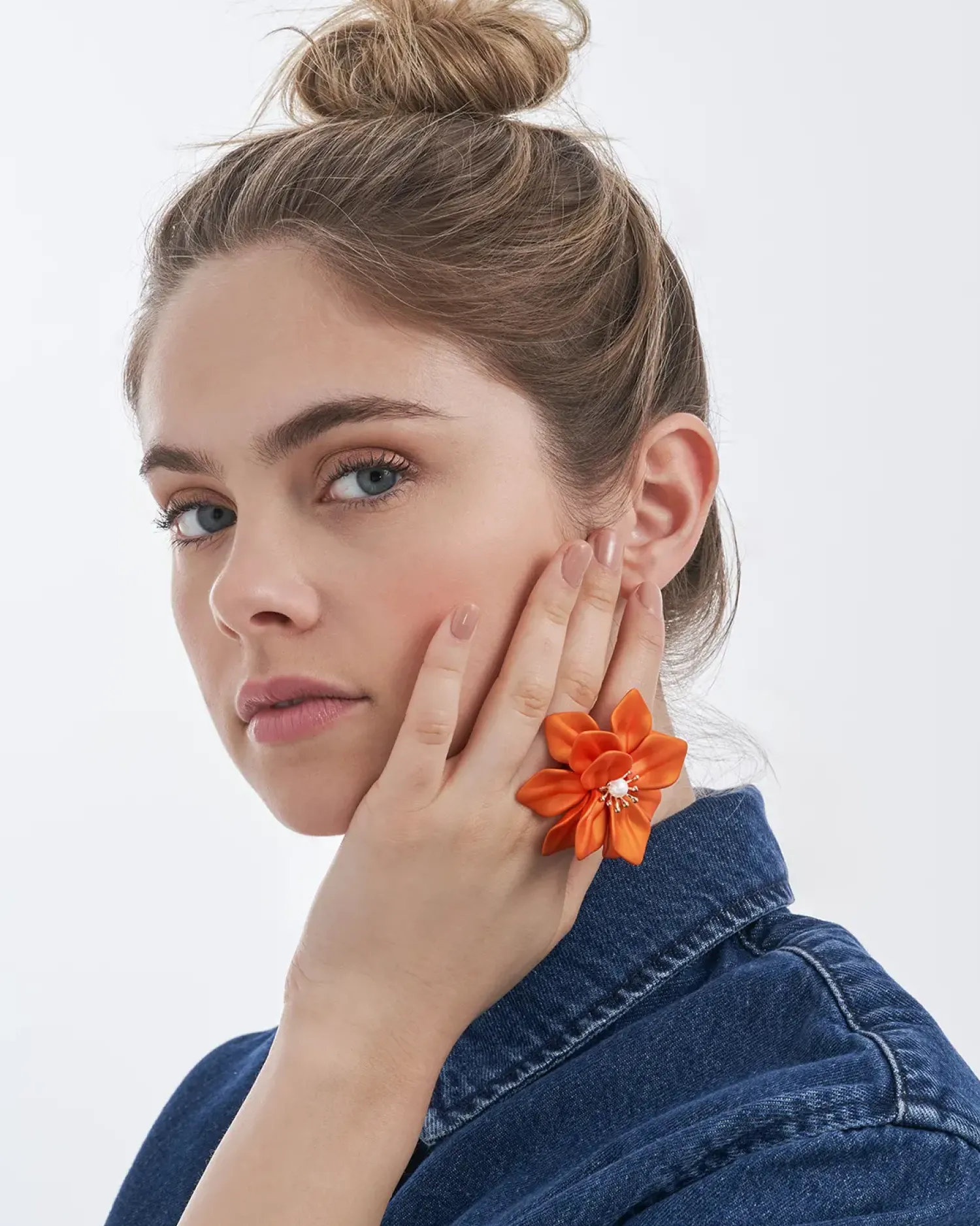 Bijou Brigitte Statement-Ringe|Blumenschmuck>Ring - Blossom orange
