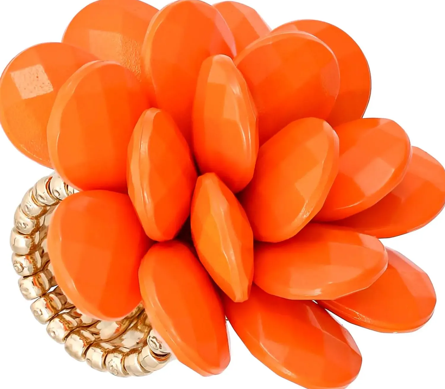 Bijou Brigitte Statement-Ringe|Blumenschmuck>Ring - Flower orange