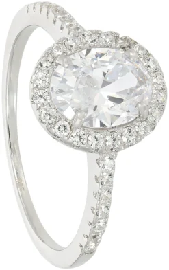 Bijou Brigitte Antragsringe|Silver Crystals>Ring - Oval Cubic Zirkonia silber