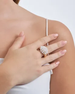 Bijou Brigitte Perlenschmuck|Ringe Gold>Ring - Pearl Dome gold, weiß