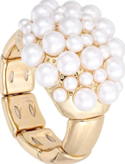 Bijou Brigitte Perlenschmuck|Ringe Gold>Ring - Pearl Dome gold, weiß
