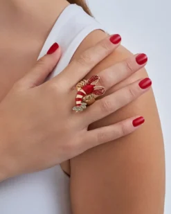 Bijou Brigitte Statement-Ringe>Ring - Red Claws rot