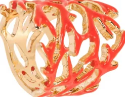 Bijou Brigitte Statement-Ringe|Maritimer Schmuck>Ring - Red Coral rot, orange
