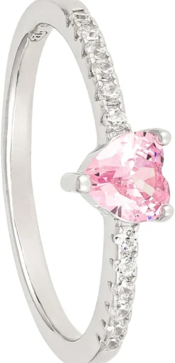 Bijou Brigitte Ringe 925Er Silber|Ringe Mit Steinen>Ring - Rosa Heart silber, rosa