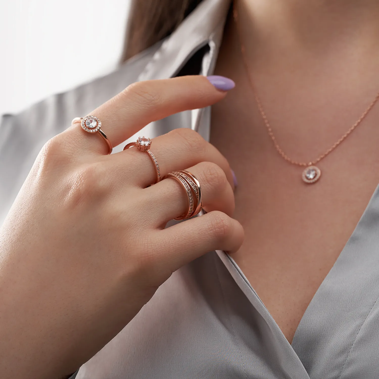 Bijou Brigitte Silver Crystals|Hochzeitsgäste>Ring - Rose Shine roségold