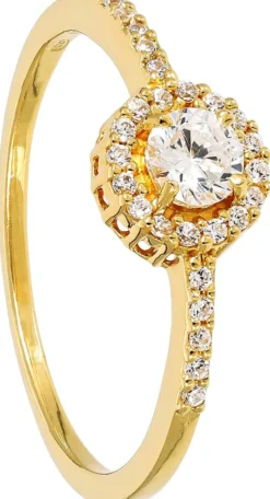 Bijou Brigitte Antragsringe|Silver Crystals>Ring - Round Glamour gold