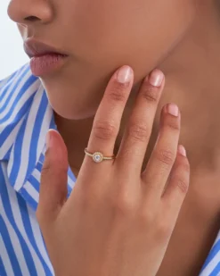 Bijou Brigitte Antragsringe|Silver Crystals>Ring - Round Glamour gold