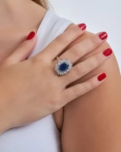Bijou Brigitte Statement-Ringe>Ring - Royal Oval blau, silber
