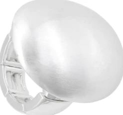 Bijou Brigitte Statement-Ringe>Ring - Scratched Oval silber