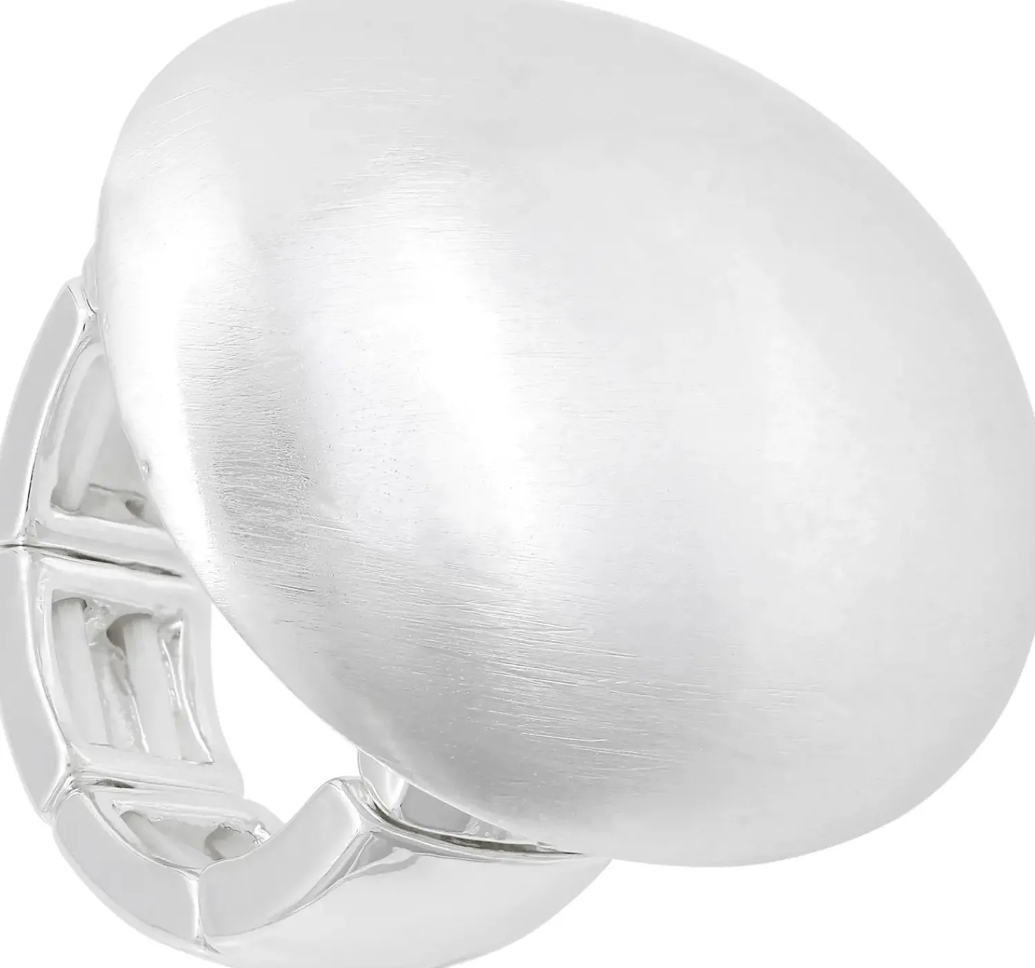 Bijou Brigitte Statement-Ringe>Ring - Scratched Oval silber