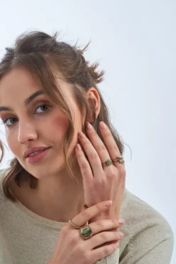 Bijou Brigitte Ring-Sets|Ringe Gold>Ring-Set - Antique Green gold, grün