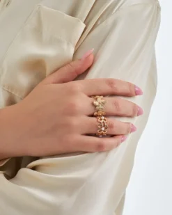 Bijou Brigitte Ring-Sets|Ringe Gold>Ring-Set - Bloomy Blossom gold