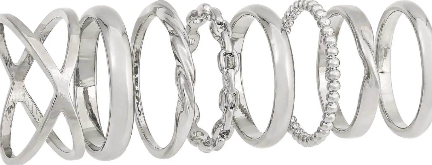 Bijou Brigitte Ring-Sets>Ring-Set - Bright Day silber