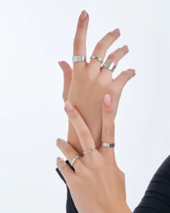 Bijou Brigitte Ring-Sets>Ring-Set - Chain Reaction silber