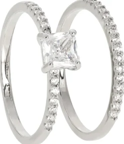 Bijou Brigitte Antragsringe|Ringe Mit Steinen>Ring-Set - Classic Silver silber