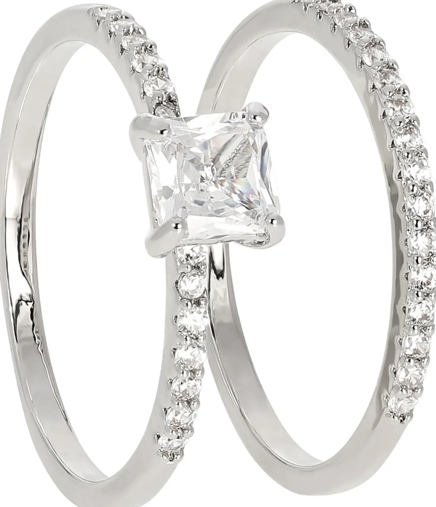 Bijou Brigitte Antragsringe|Ringe Mit Steinen>Ring-Set - Classic Silver silber