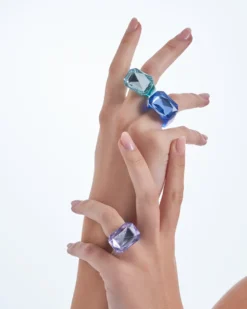 Bijou Brigitte Ring-Sets|Statement-Ringe>Ring-Set - Color Splash türkis, lila, blau
