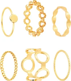 Bijou Brigitte Ring-Sets|Ringe Gold>Ring-Set - Different Shapes gold