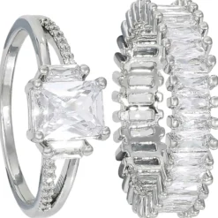 Bijou Brigitte Ring-Sets|Ringe Mit Steinen>Ring-Set - Glowing Duo silber