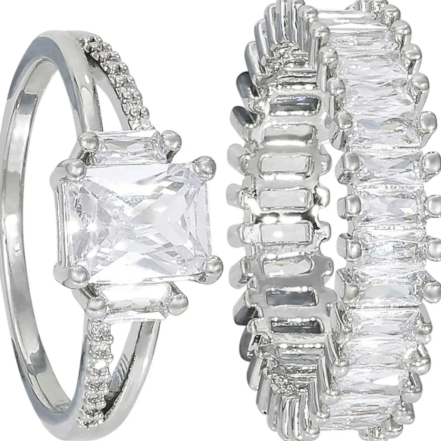 Bijou Brigitte Ring-Sets|Ringe Mit Steinen>Ring-Set - Glowing Duo silber