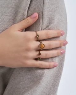 Bijou Brigitte Ringe Gold|Ring-Sets>Ring-Set - Golden Glow gold, mehrfarbig