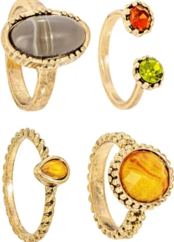 Bijou Brigitte Ringe Gold|Ring-Sets>Ring-Set - Golden Glow gold, mehrfarbig