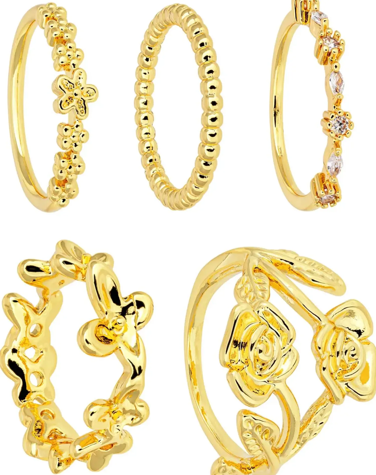 Bijou Brigitte Ring-Sets|Ringe Gold>Ring-Set - en Rose gold