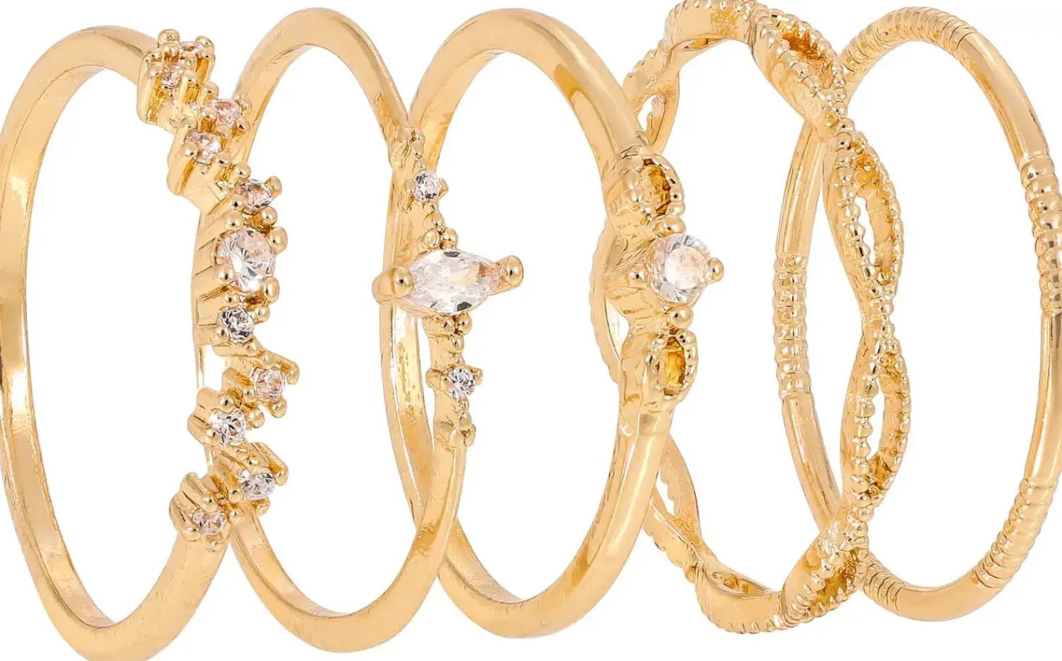 Bijou Brigitte Ring-Sets|Ringe Gold>Ring-Set - en Sparkles gold