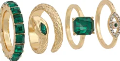 Bijou Brigitte Ring-Sets|Ringe Gold>Ring-Set - Green Mystique gold, grün