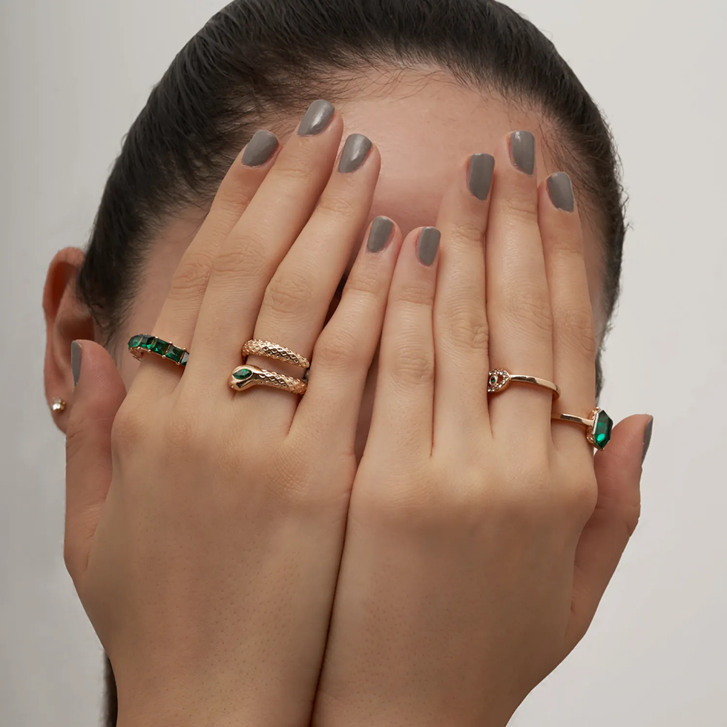 Bijou Brigitte Ring-Sets|Ringe Gold>Ring-Set - Green Mystique gold, grün