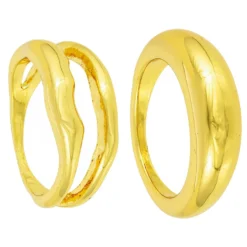 Bijou Brigitte Ring-Sets|Ringe Gold>Ring-Set - Hammered Duo gold